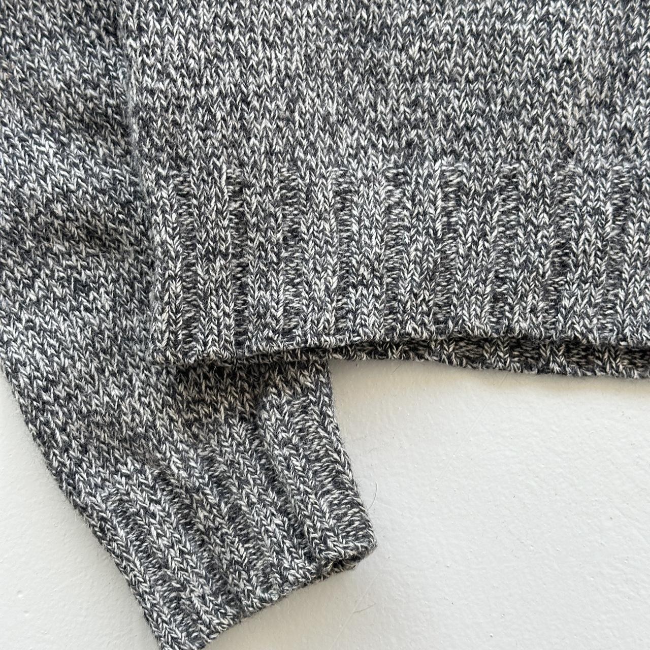 Grey Polo Ralph Lauren Vintage Flag Patch Turtleneck Knitted Sweatshirt - Womens Medium Size 10