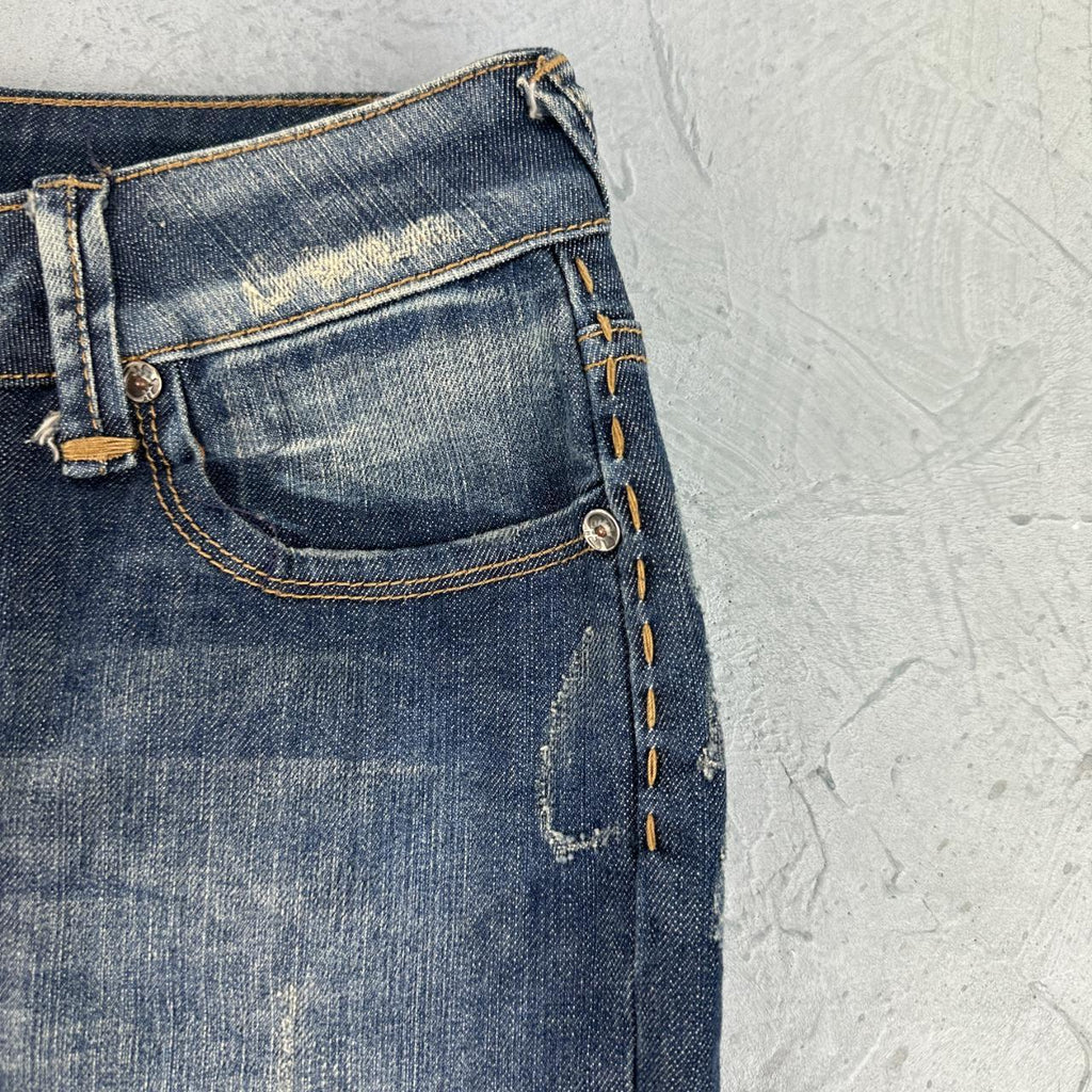 Womens Navy Y2K Denim Mini Skirt - 28” x 16” Small Size 8