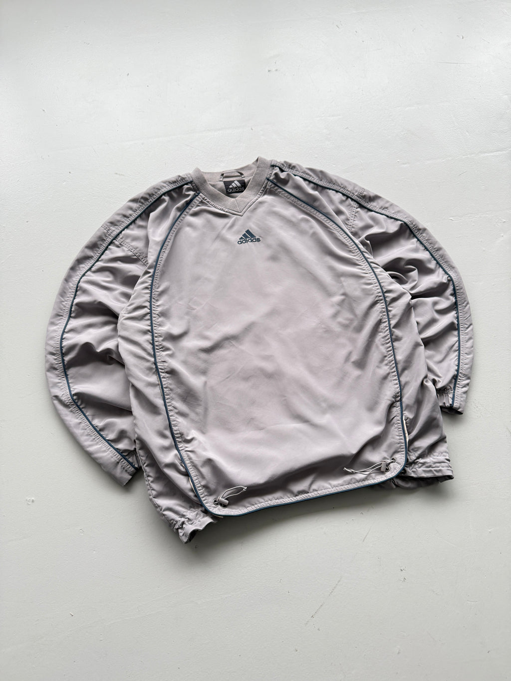 Adidas Grey Y2K Vintage Training Pullover Sweatshirt - Medium
