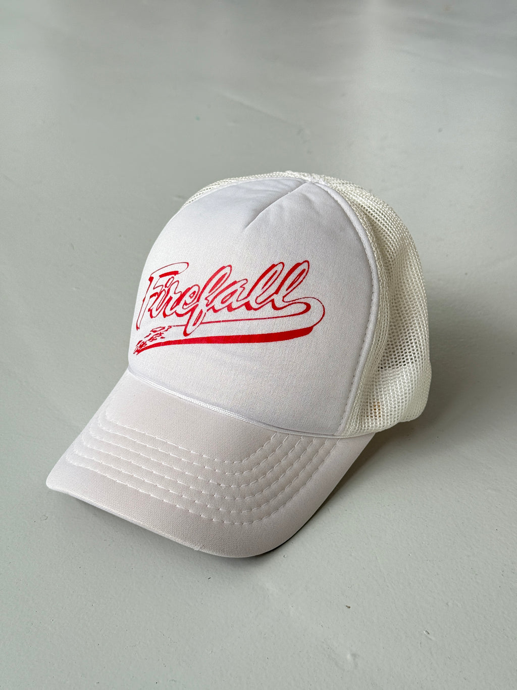 White Firefall Vintage Foam and Mesh SnapBack Trucker Cap
