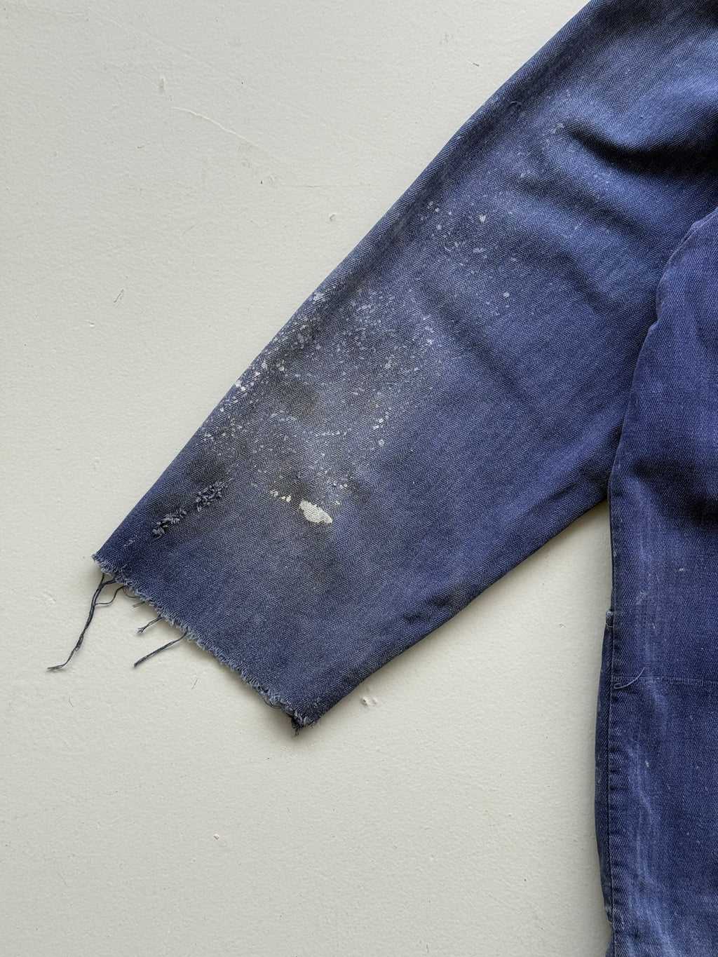 Thrashed Blue French Vintage Workwear Chore Jacket CH371 - XL