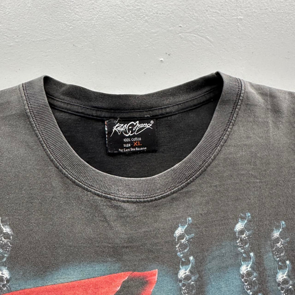 Faded Gothic Grim Reaper Vintage 90's Graphic T-shirt - XL
