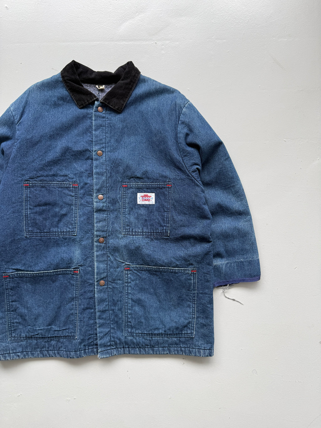 Blue Caboose Made in USA Vintage Denim Blanket Lined Chore Jacket - XL