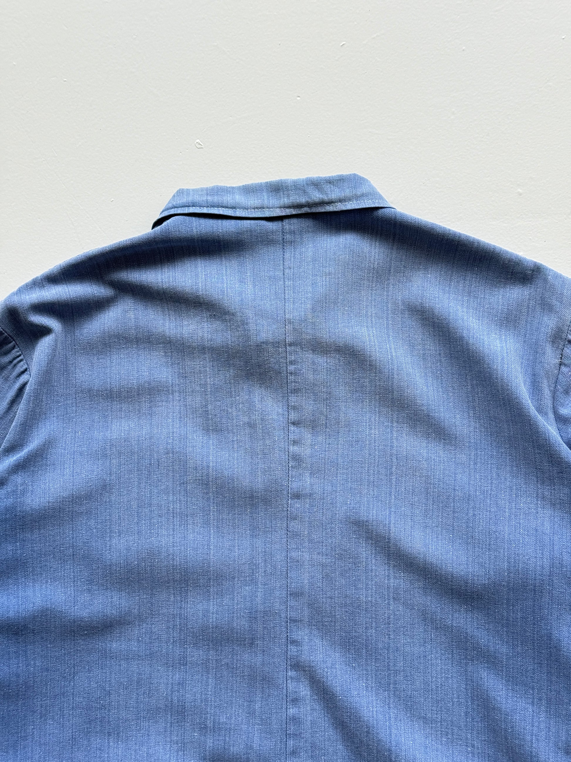 Faded Blue French Chore Jacket 80's Vintage Workwear CH221 - Small Womens