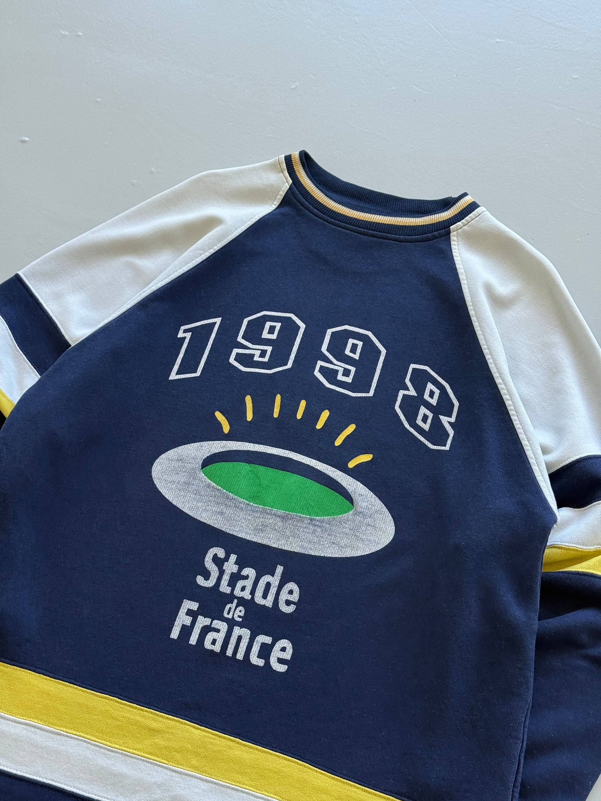 Navy Blue Stade de France 90's Vintage Rugby Graphic Sweatshirt Jumper - XL