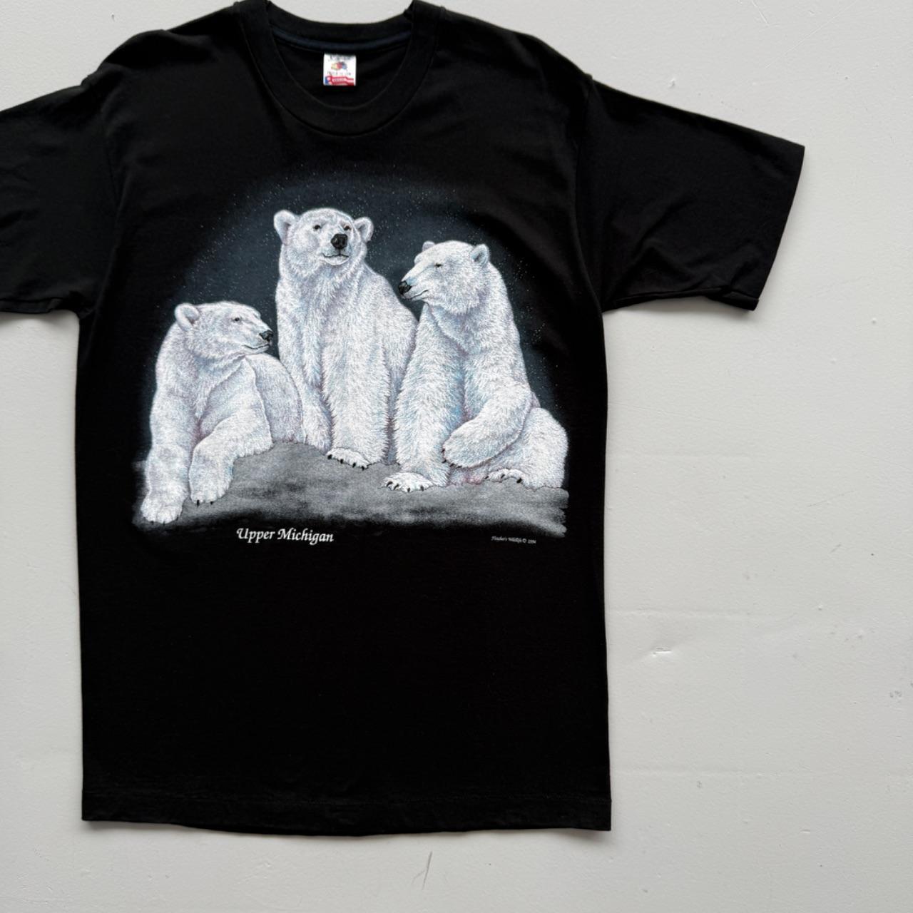 Black Polar Bear 90s Vintage Upper Michigan T-shirt - Large