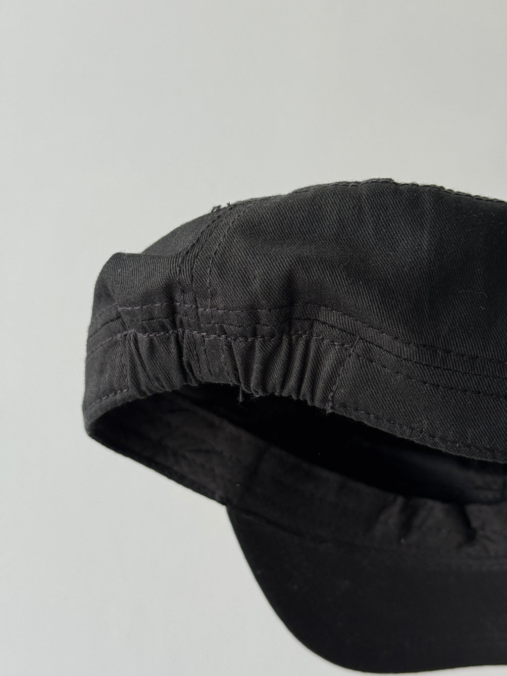 Black Studded Crucifix Y2K Cadet Cap Military Style 00's Grunge Aesthetic