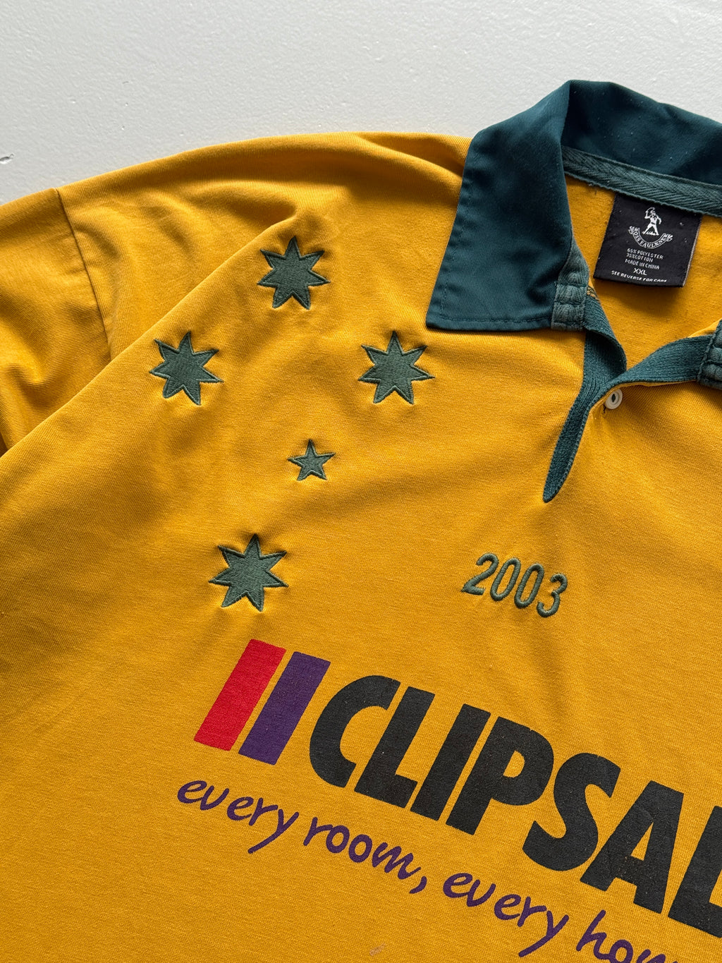 Yellow AFL Australia 90's Vintage Aussie Rules Football Long Sleeve Jersey - XL