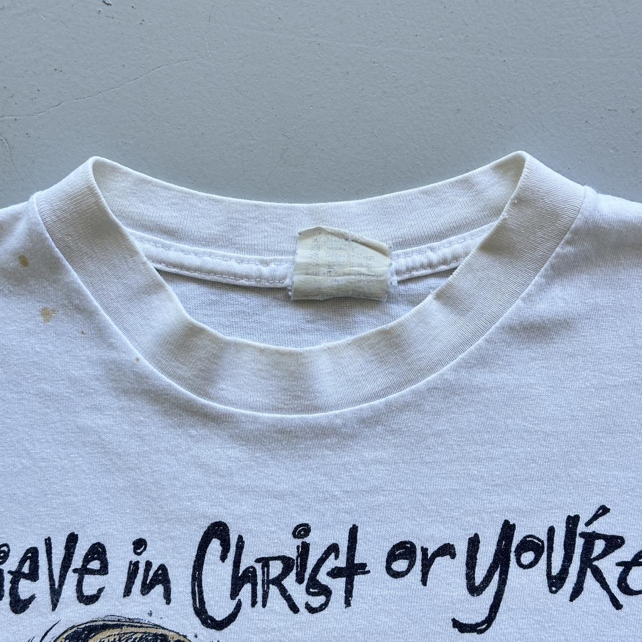 White 90s Religious Christ Vintage T-shirt - XL