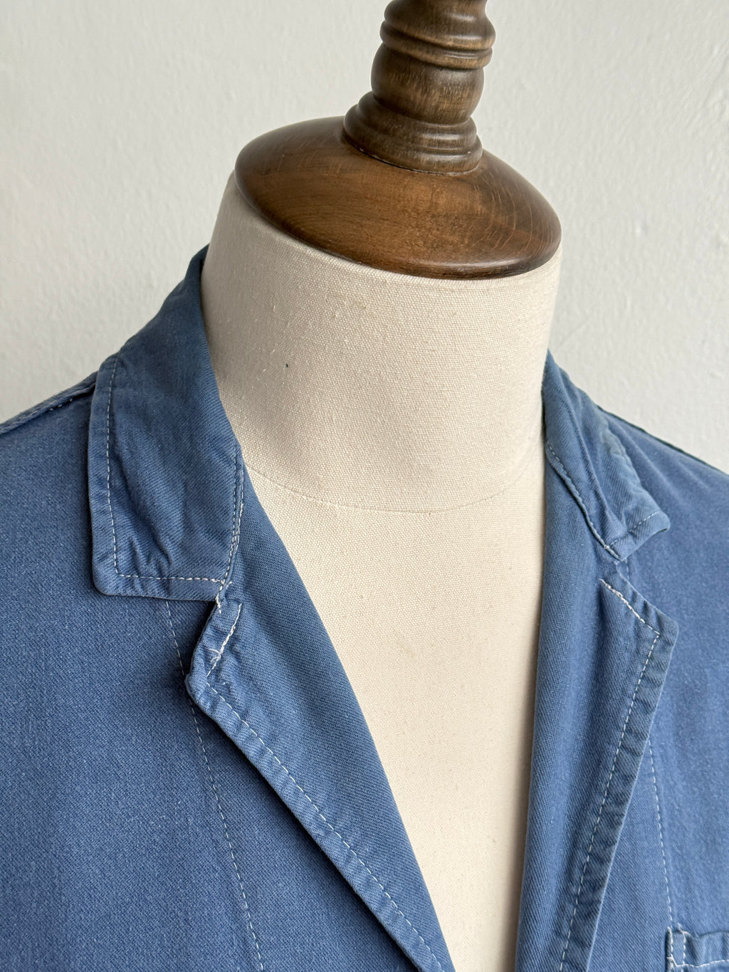 Blue French 1960s Vintage Workwear Chore Jacket CH548 - Small