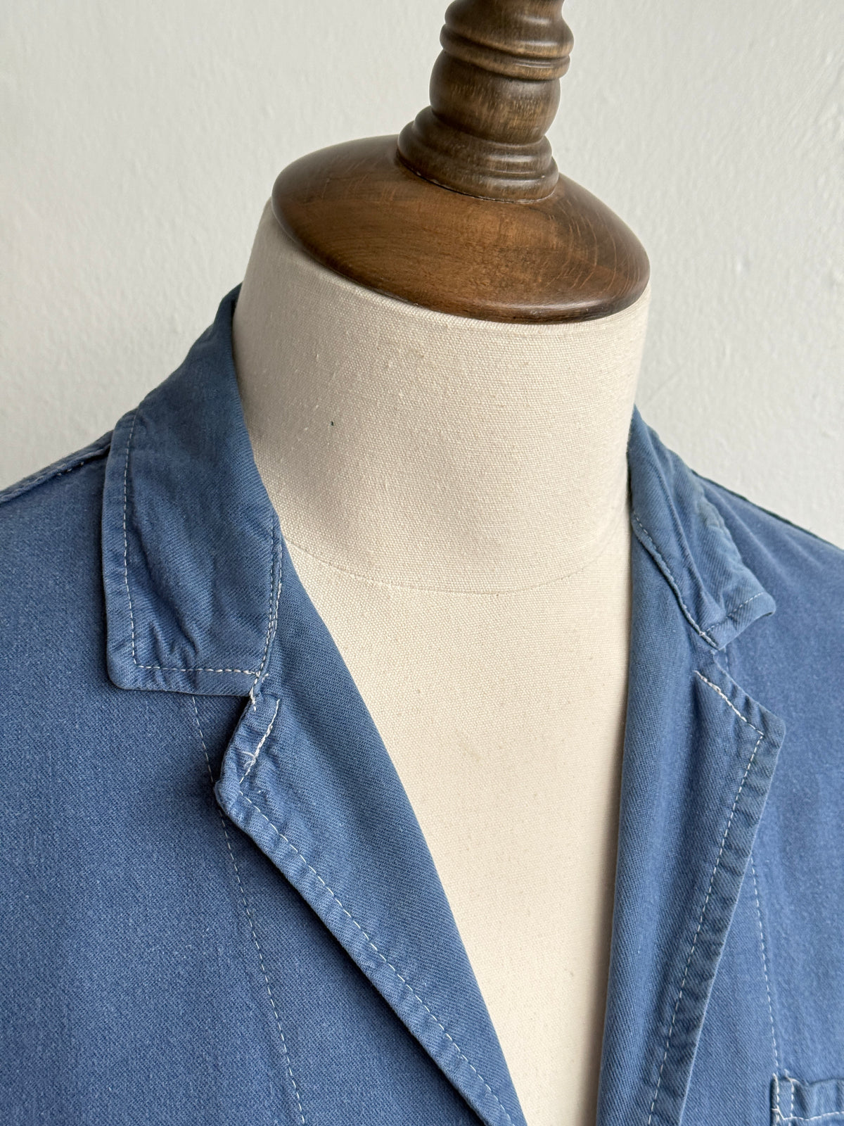 Blue French 1960s Vintage Workwear Chore Jacket CH548 - Small