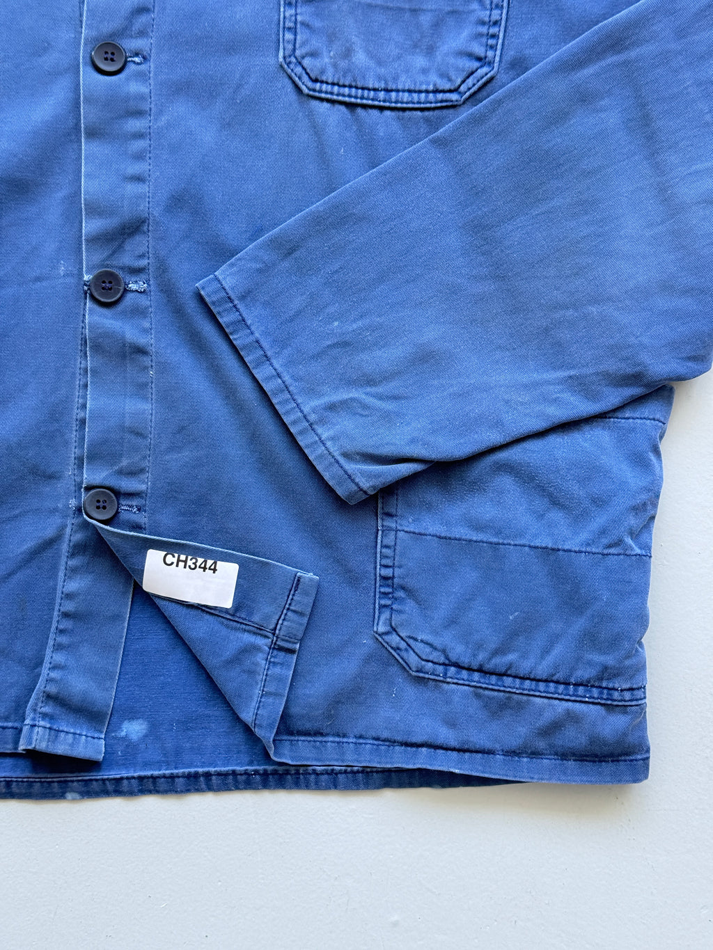 Blue French Vintage Workwear Chore Jacket CH344 - Large