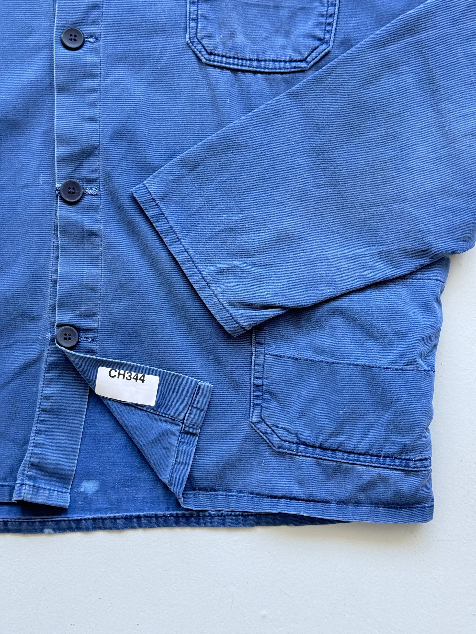 Blue French Vintage Workwear Chore Jacket CH344 - Large