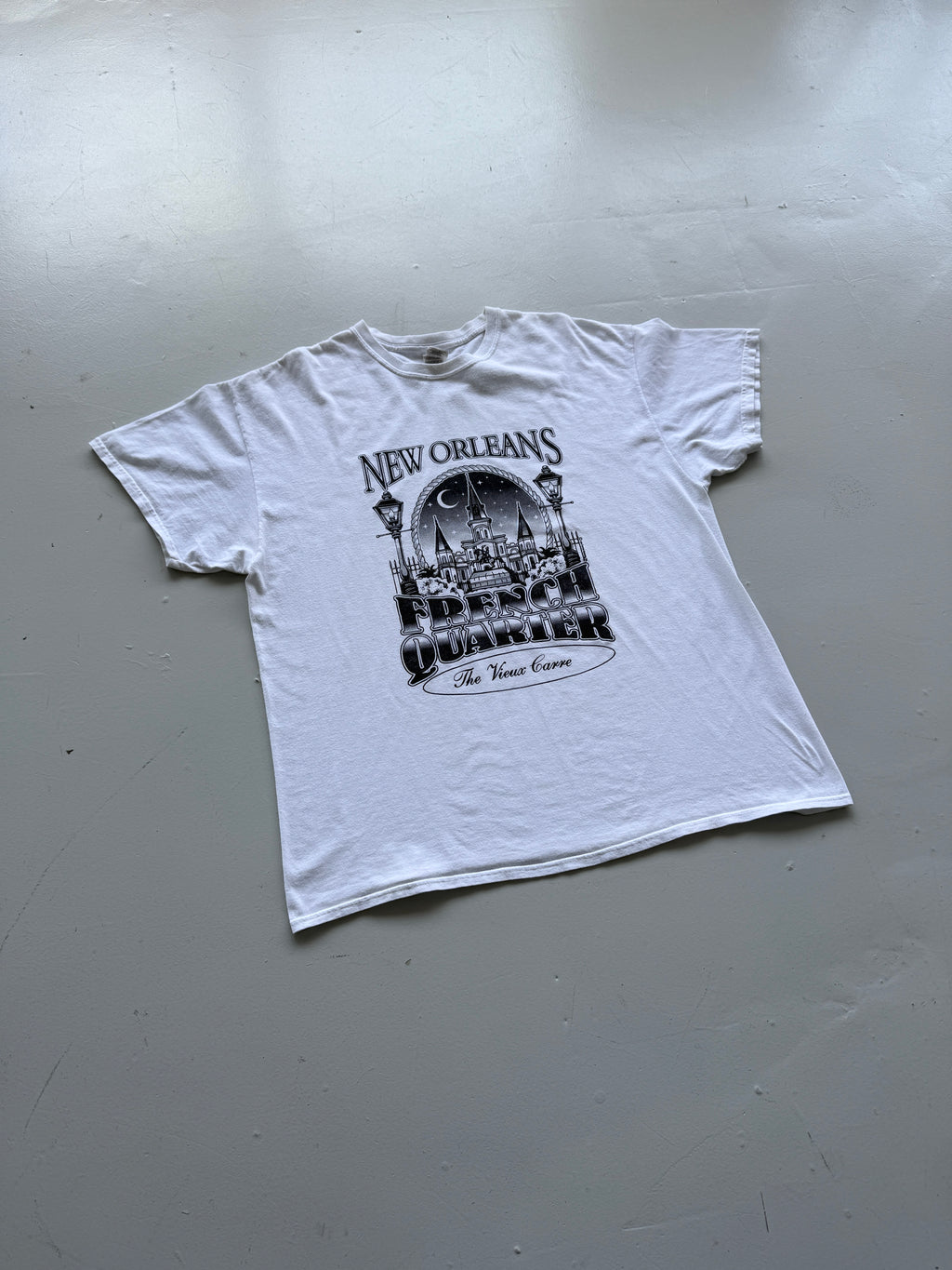 White New Orleans 00's Vintage Tourist Graphic T-Shirt - XL