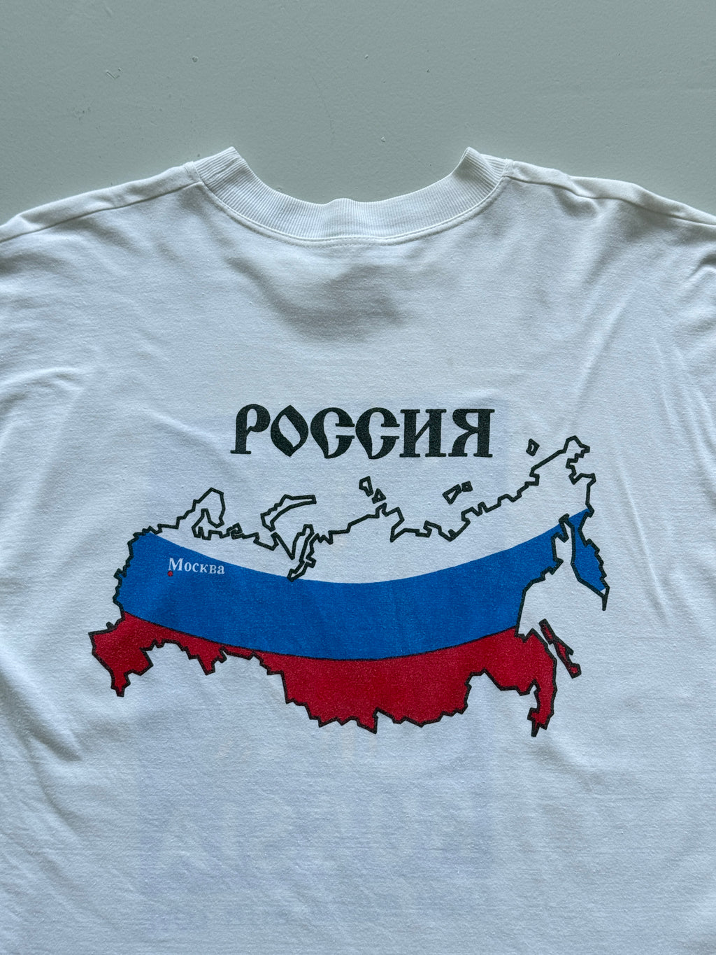 White 'From Russia with Love' 90's Vintage Graphic Tourist T-Shirt - Large