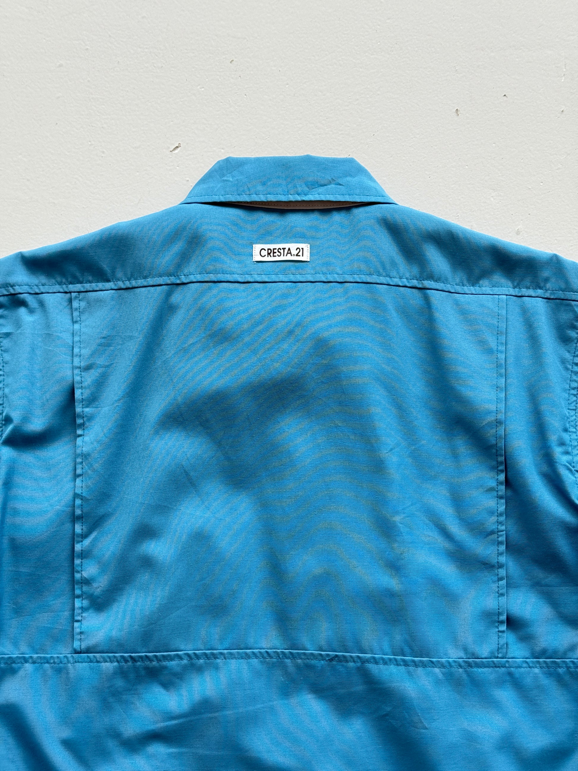 Blue Japanese Workwear 00's Vintage Full Zip Shirt - Medium