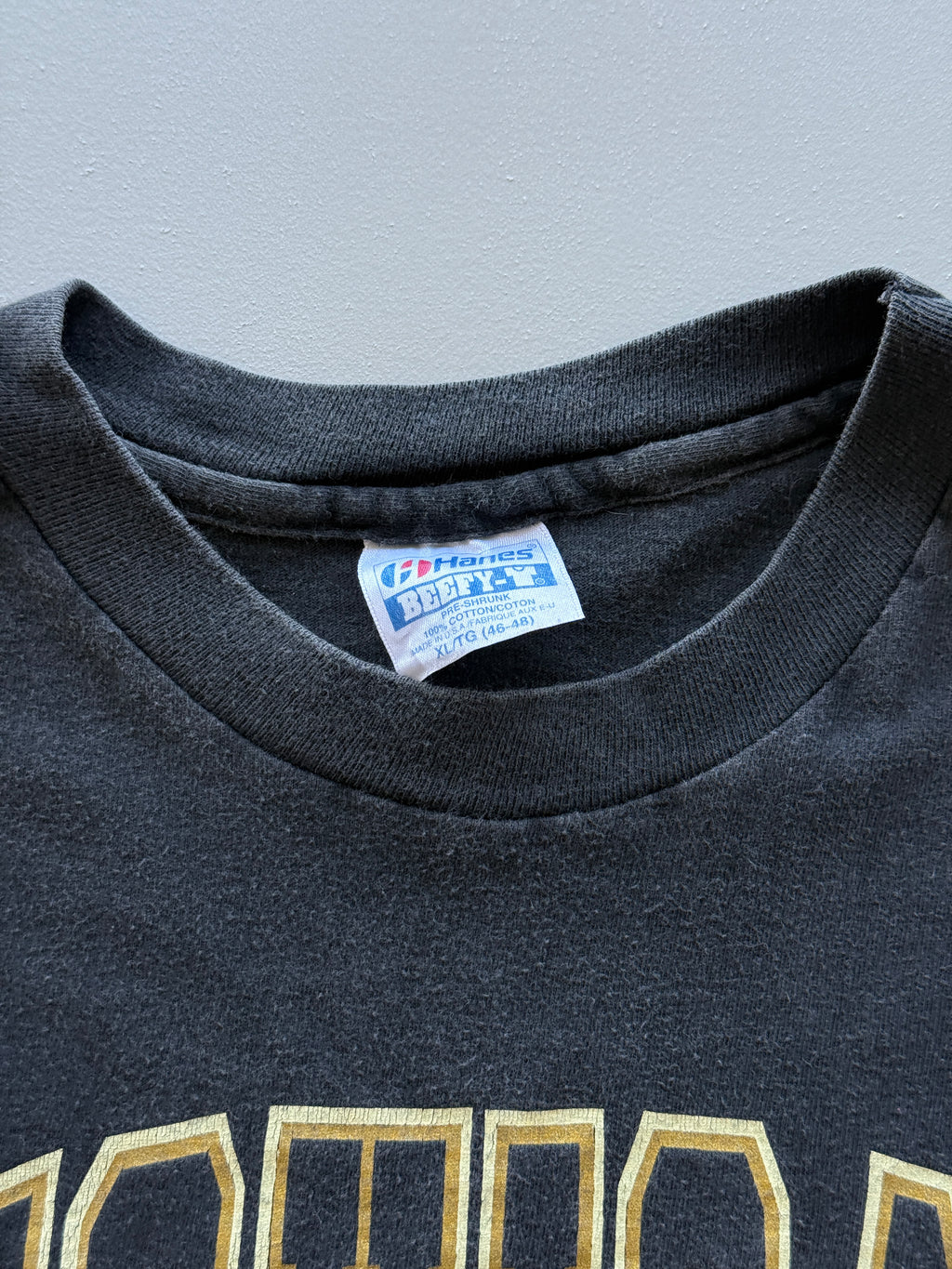 Black University of Michigan 90's Vintage Single Stitch Graphic T-Shirt - Large