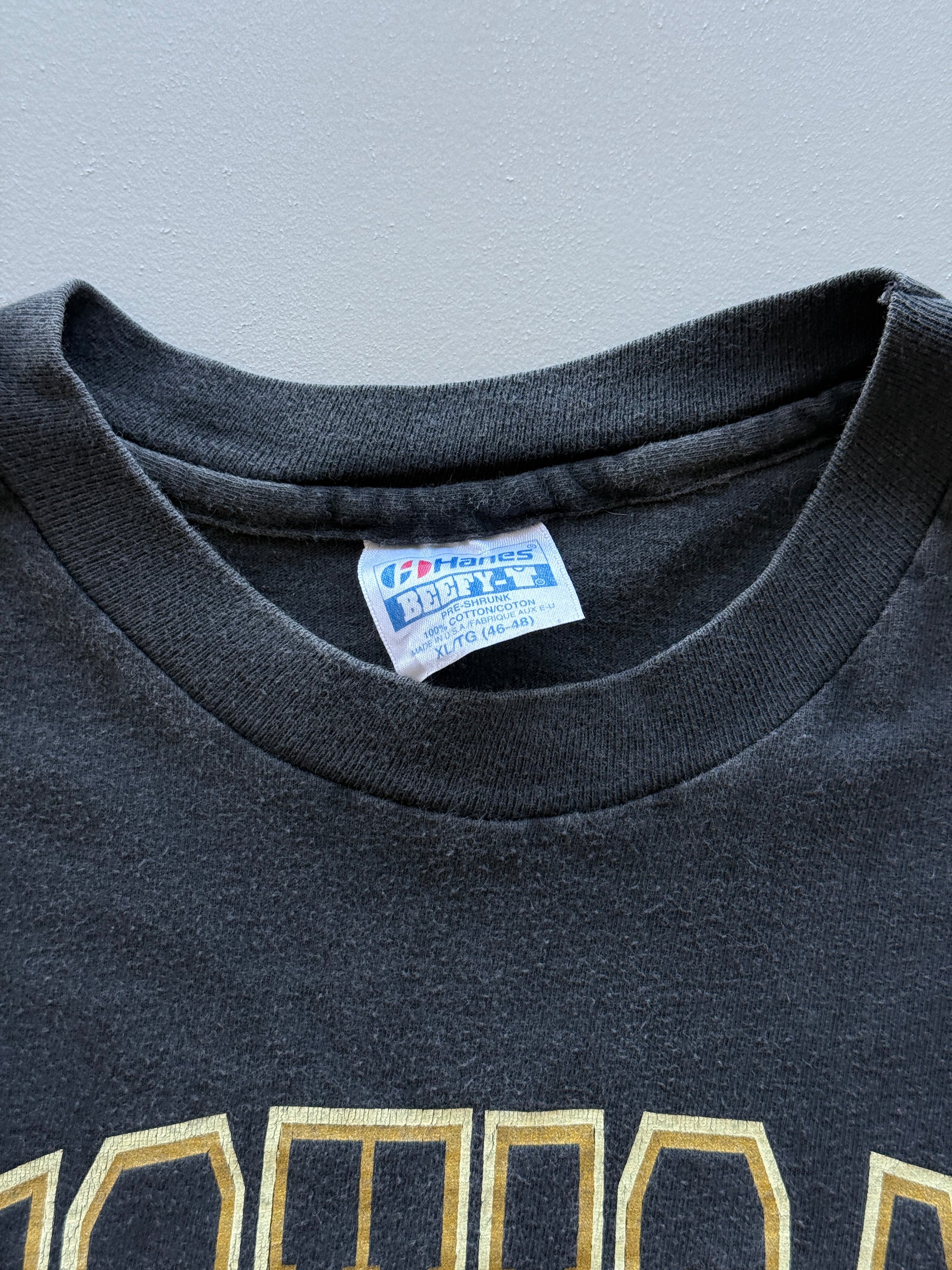 Black University of Michigan 90's Vintage Single Stitch Graphic T-Shirt - Large
