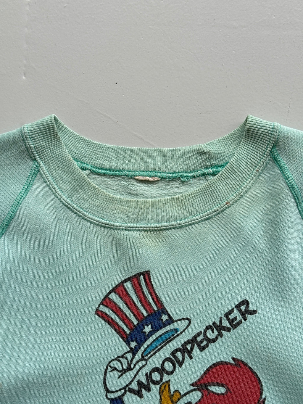 Blue Woody Woodpecker 70's Vintage Cartoon Graphic Sweatshirt Jumper - Small