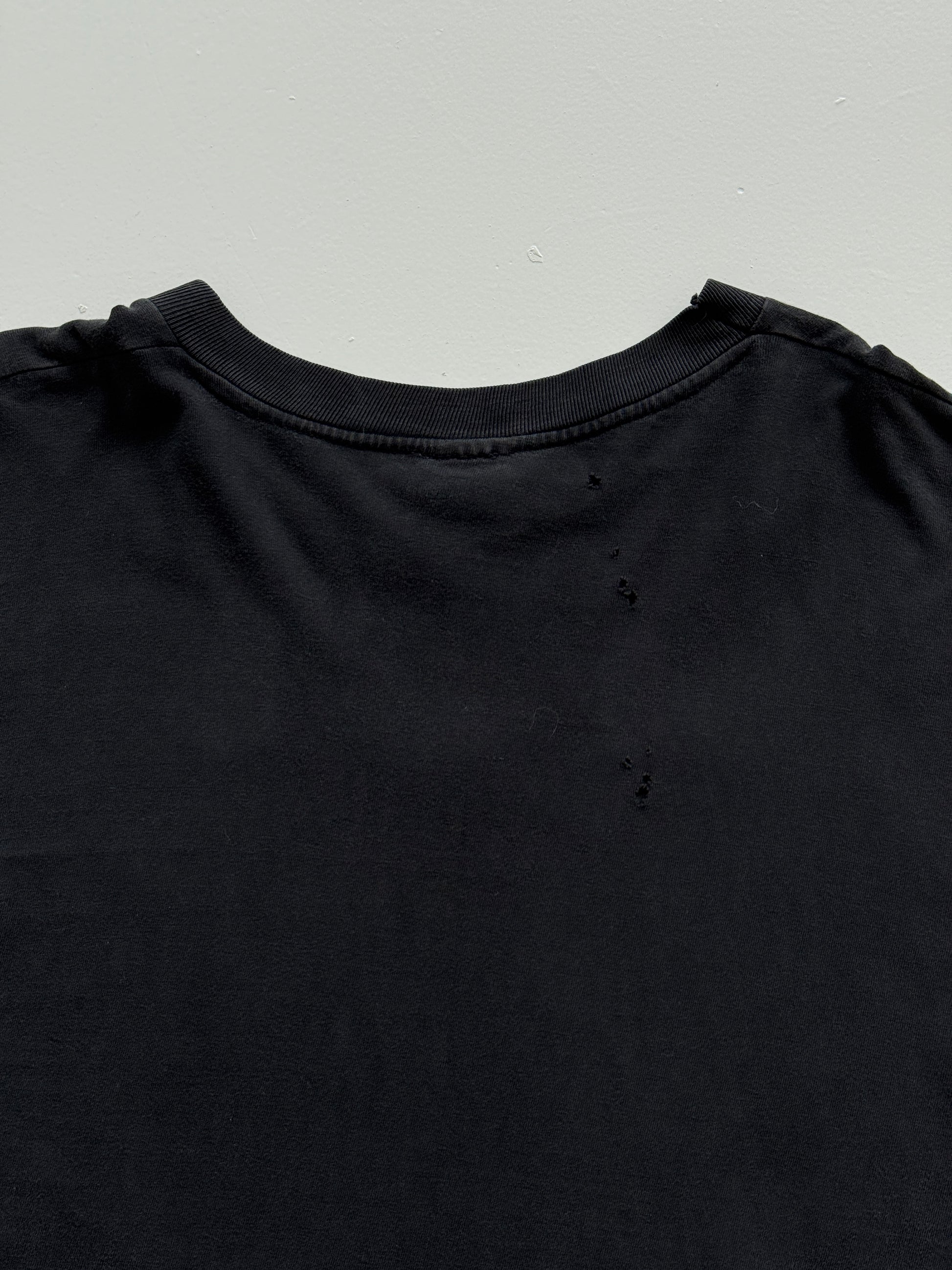 Black Wild and Free 90's Vintage Long Sleeve Biker Graphic T-Shirt - Large