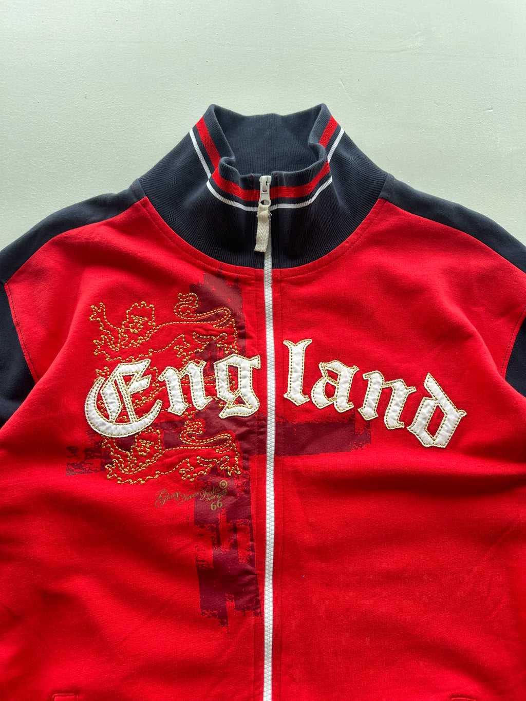 Lambretta England Three Lions Y2K Vintage Zip Sweatshirt - XL