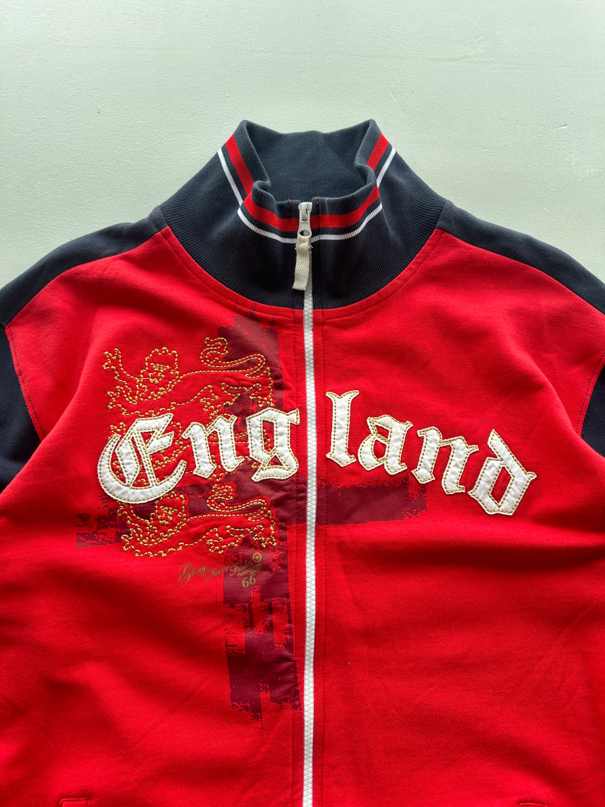 Lambretta England Three Lions Y2K Vintage Zip Sweatshirt - XL
