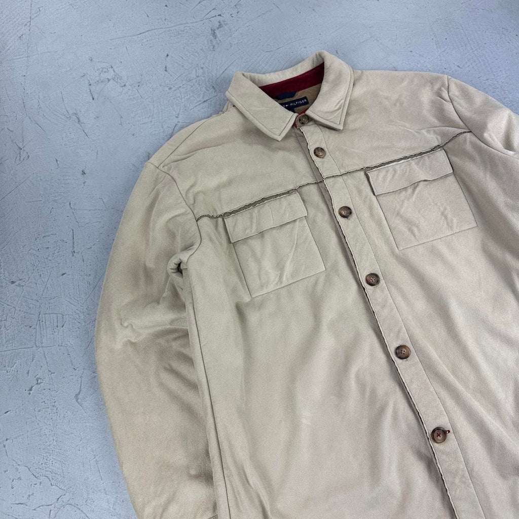 Tommy Hilfiger Suede and Sherpa Cream vintage Shirt - Large