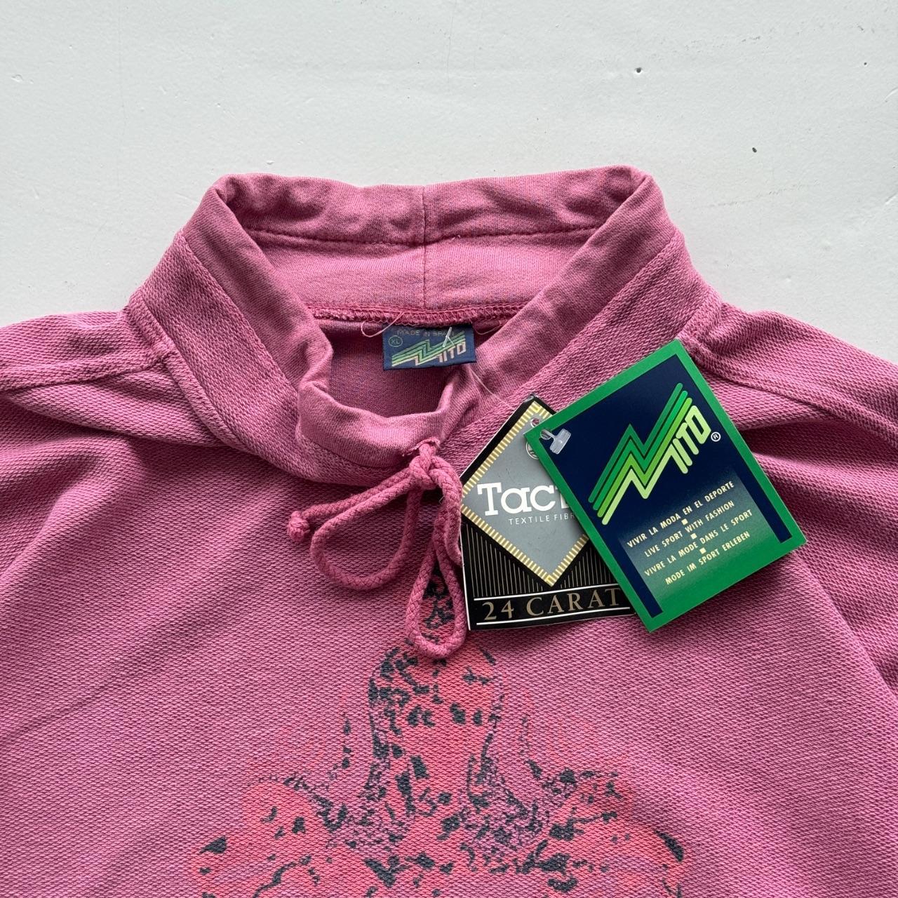 Pink Mito 90's Deadstock Graphic Mock Neck Sweatshirt - XL
