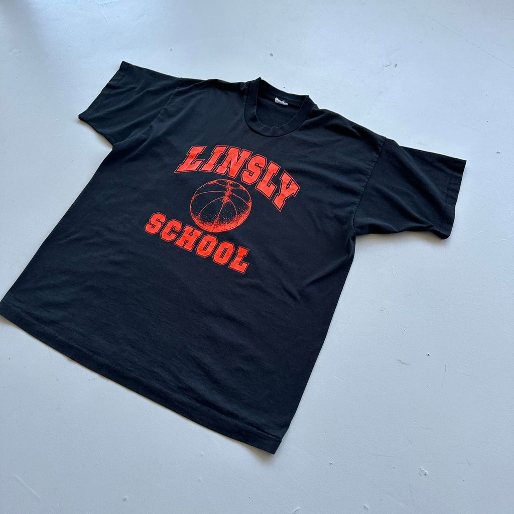 Linsly School Basketball Black 90s Vintage T-shirt - XL
