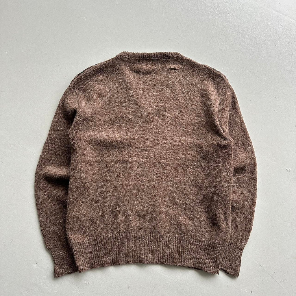 Brown Argyle Panache 90s Vintage Woollen Knit Jumper - Medium
