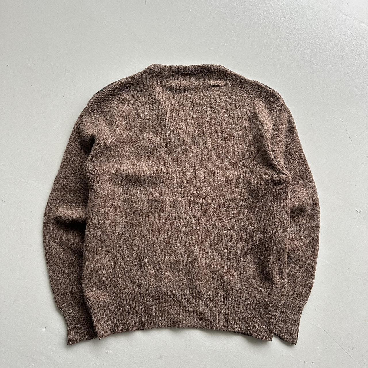 Brown Argyle Panache 90s Vintage Woollen Knit Jumper - Medium