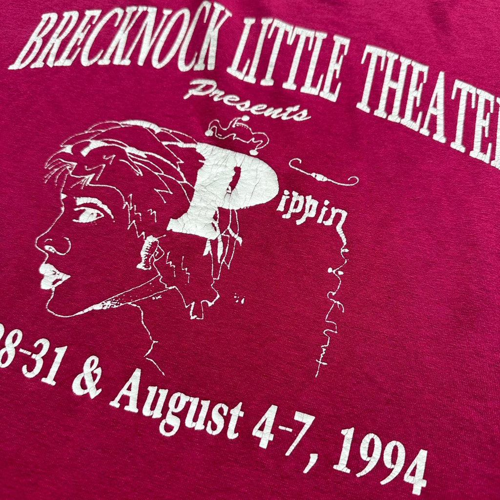 Burgundy Red Little Theatre 90s Vintage T-shirt - Large