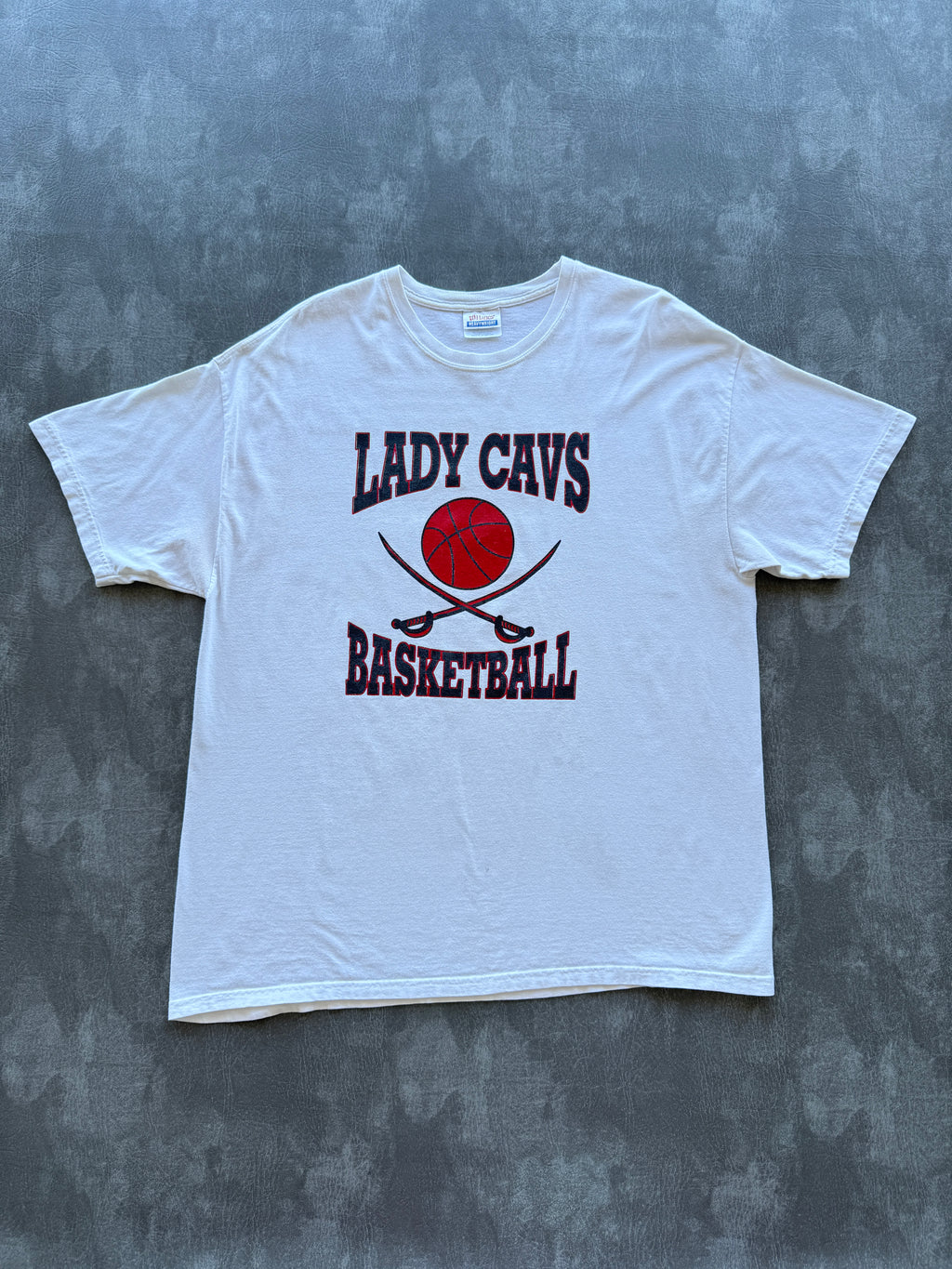 White Lady Cavs Basketball 90's Vintage Graphic T-Shirt - XL