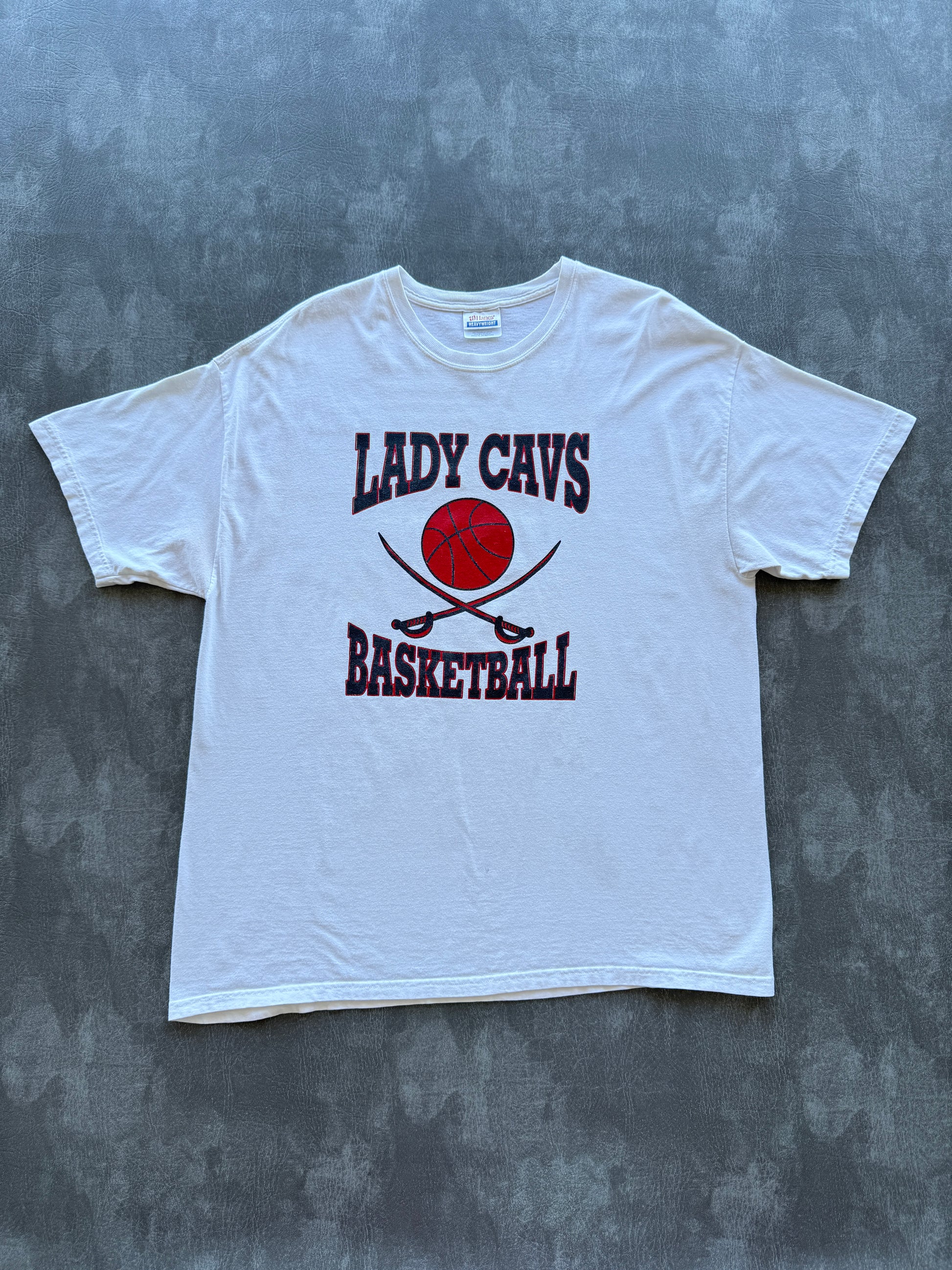 White Lady Cavs Basketball 90's Vintage Graphic T-Shirt - XL