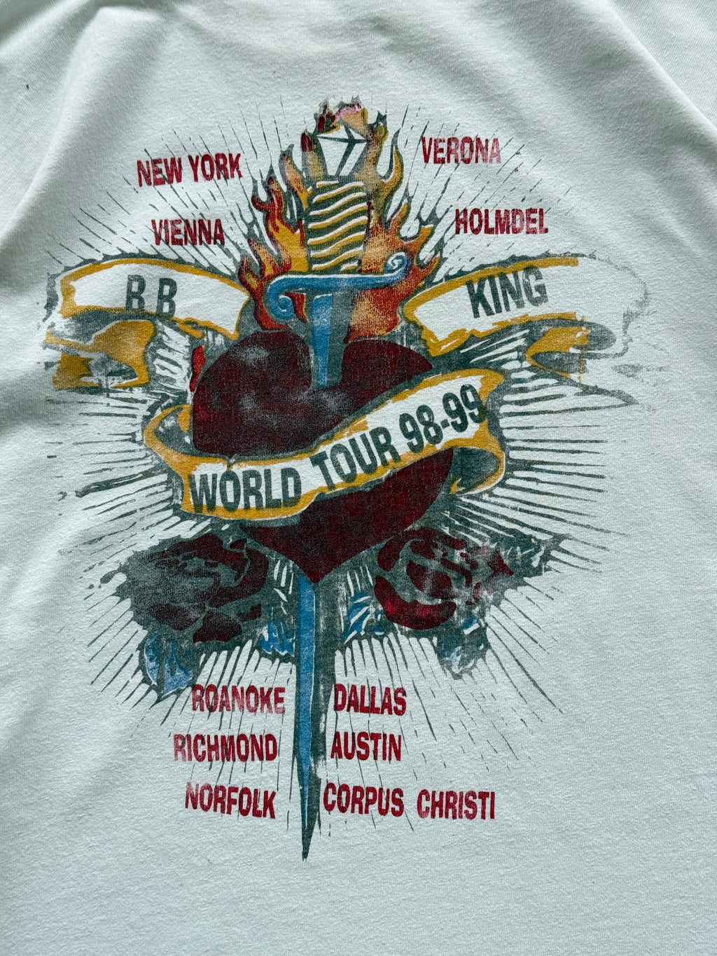 White B.B.King 90's Vintage Graphic Long Sleeve Tour T-Shirt - XXL