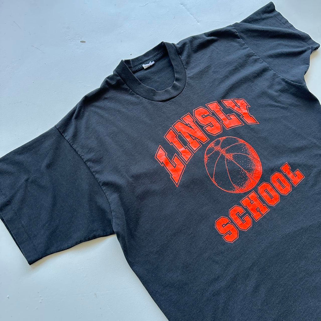 Linsly School Basketball Black 90s Vintage T-shirt - XL