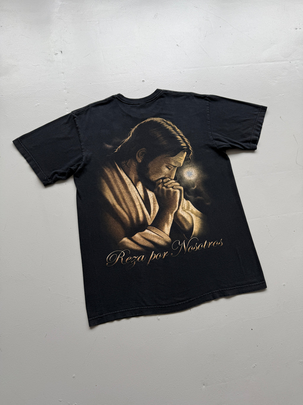 Black Jesus Rey de Reyes 00's Vintage Graphic T-Shirt - Large