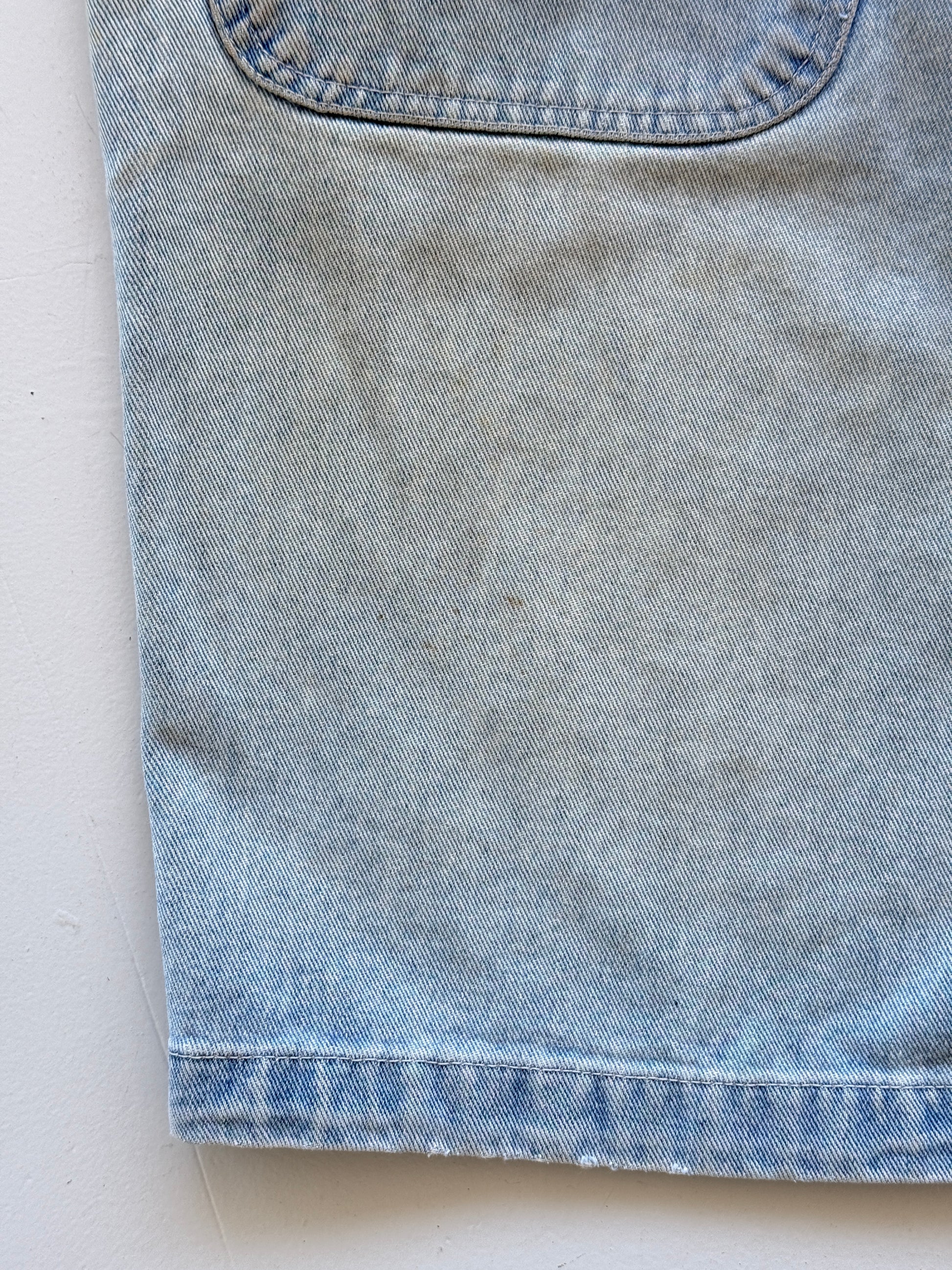 Blue Utility 90's Vintage Baggy Thrashed Denim Shorts - W38 x L12