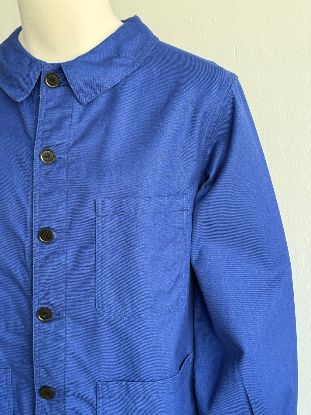 Blue French 1950s/60s Vintage Workwear Chore Jacket CH470 - Medium