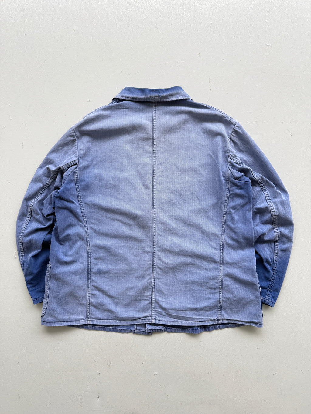 Faded Blue Pionier 70's Herringbone Cotton Vintage Workwear Chore Jacket CH380 -