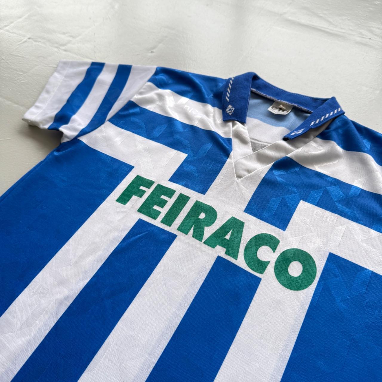 Blue Striped Deportivo la Caruno 90's Deadstock Football Jersey - Small