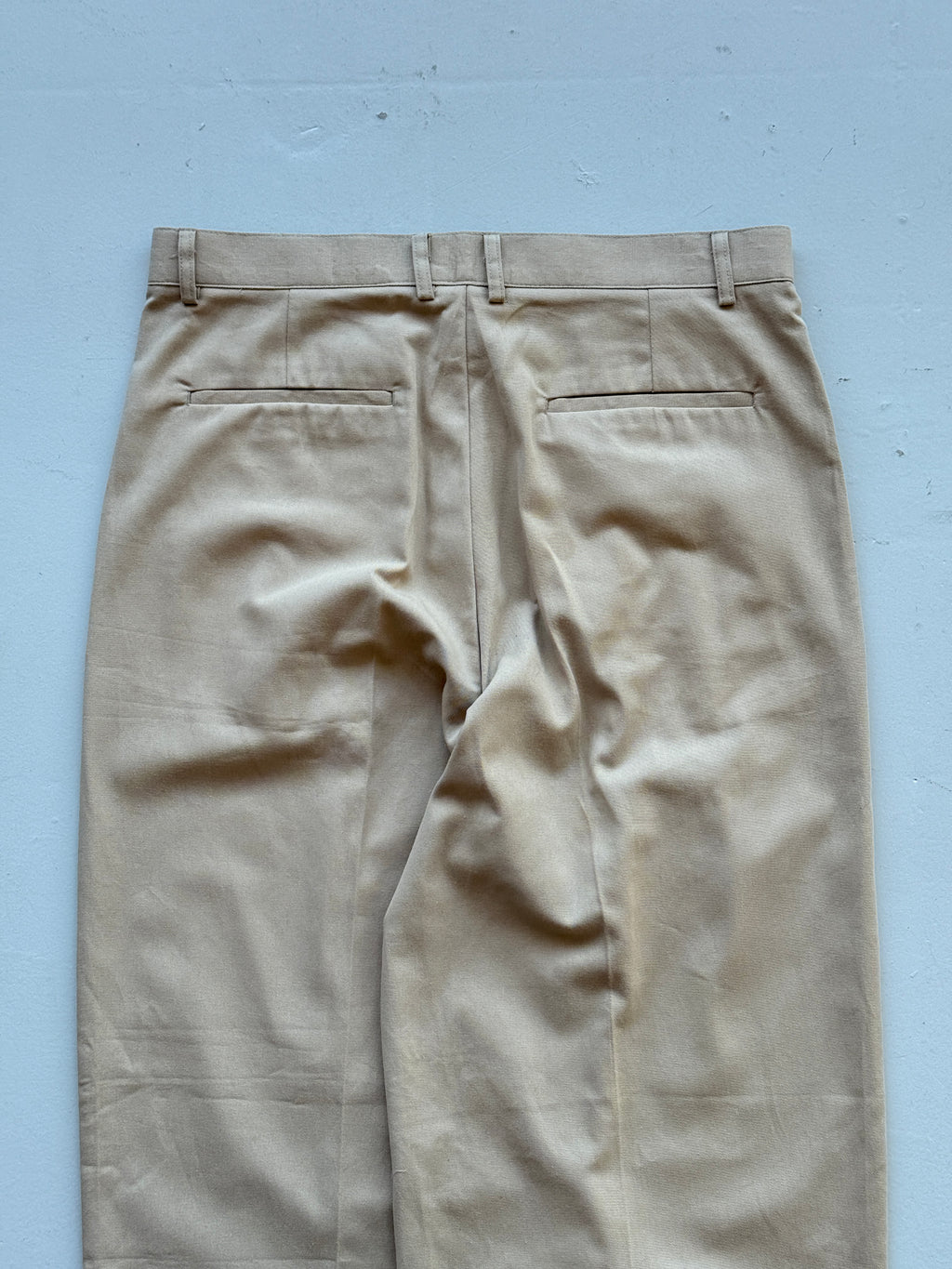 Cream Olive Menswear Wide Led Pleated Suit Trousers - W32 x L29