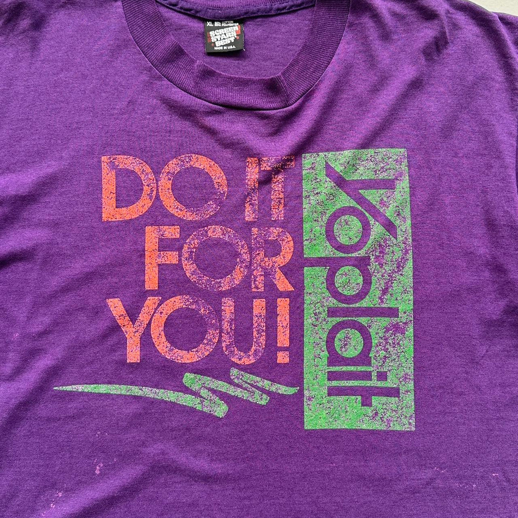 Purple "DO IT FOR YOURSELF" Slogan 90s Vintage T-shirt - Large