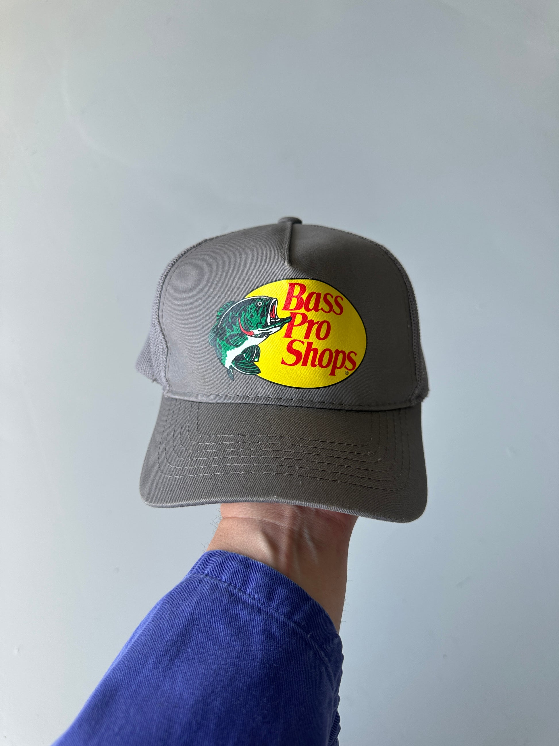 Grey Bass Pro Shops Vintage Trucker Cap