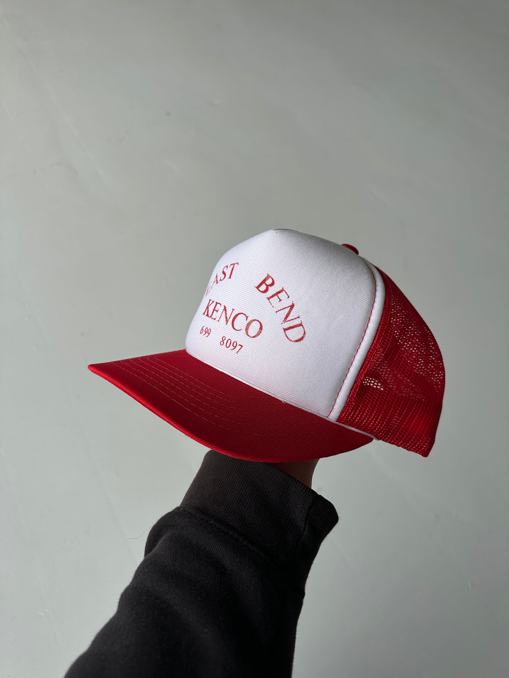 White / Red East Bend Kenco Vintage Foam & Mesh SnapBack Trucker Cap