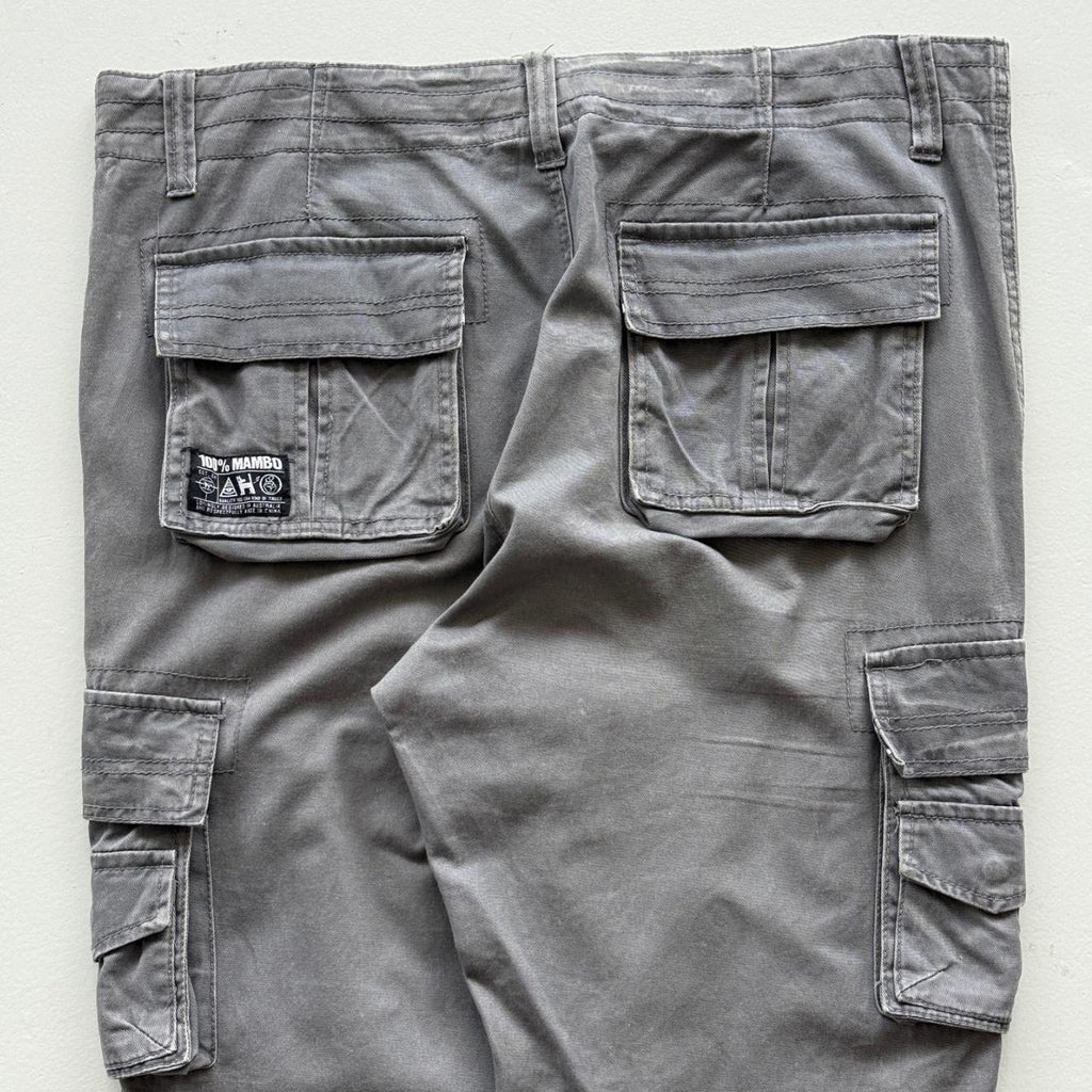 Grey Mambo Cotton 90's Vintage Surfer Cargo's - 38” x 30”