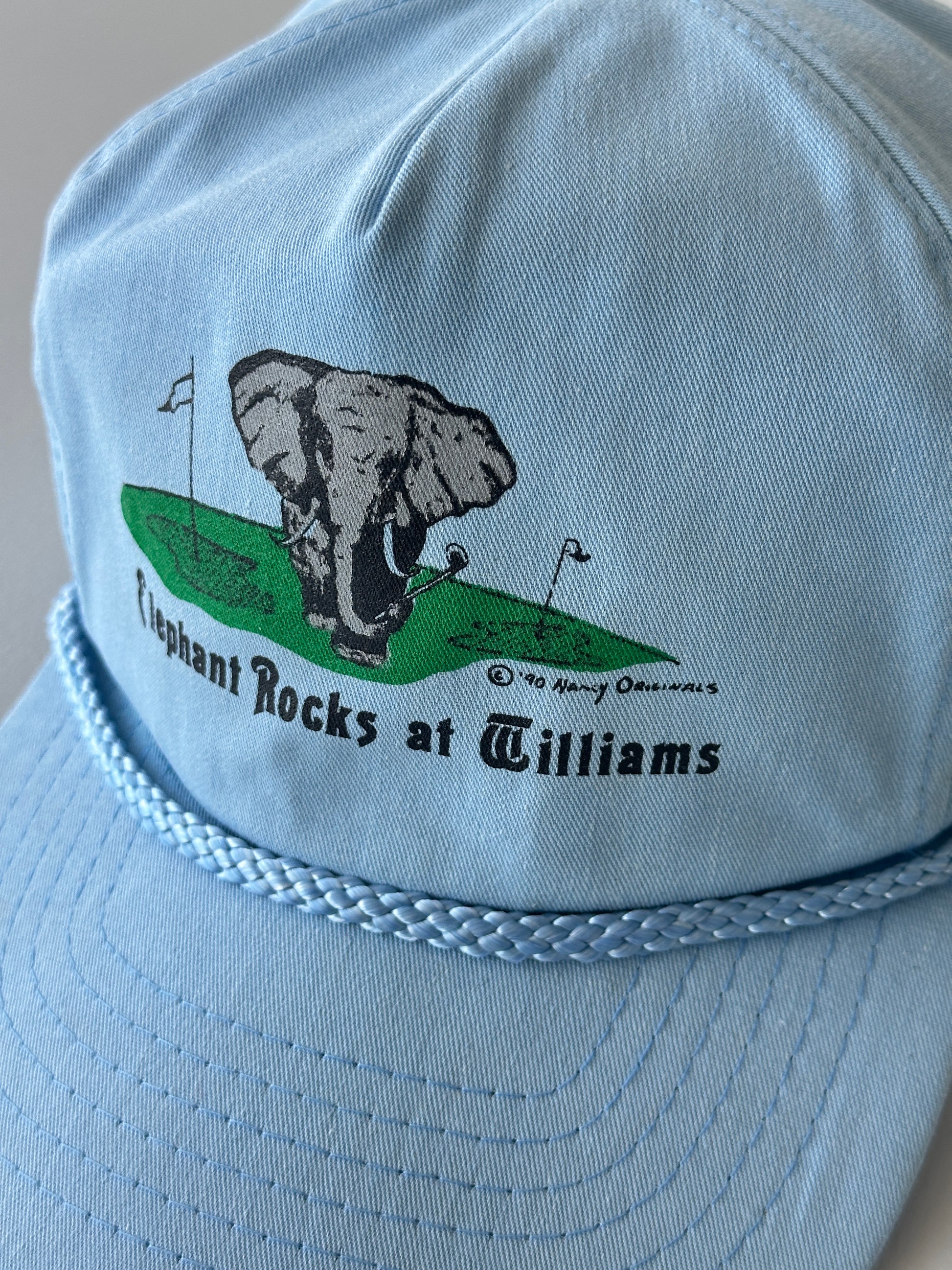 Light Blue Elephant Rocks at Williams Golf 90's Vintage SnapBack Trucker Cap