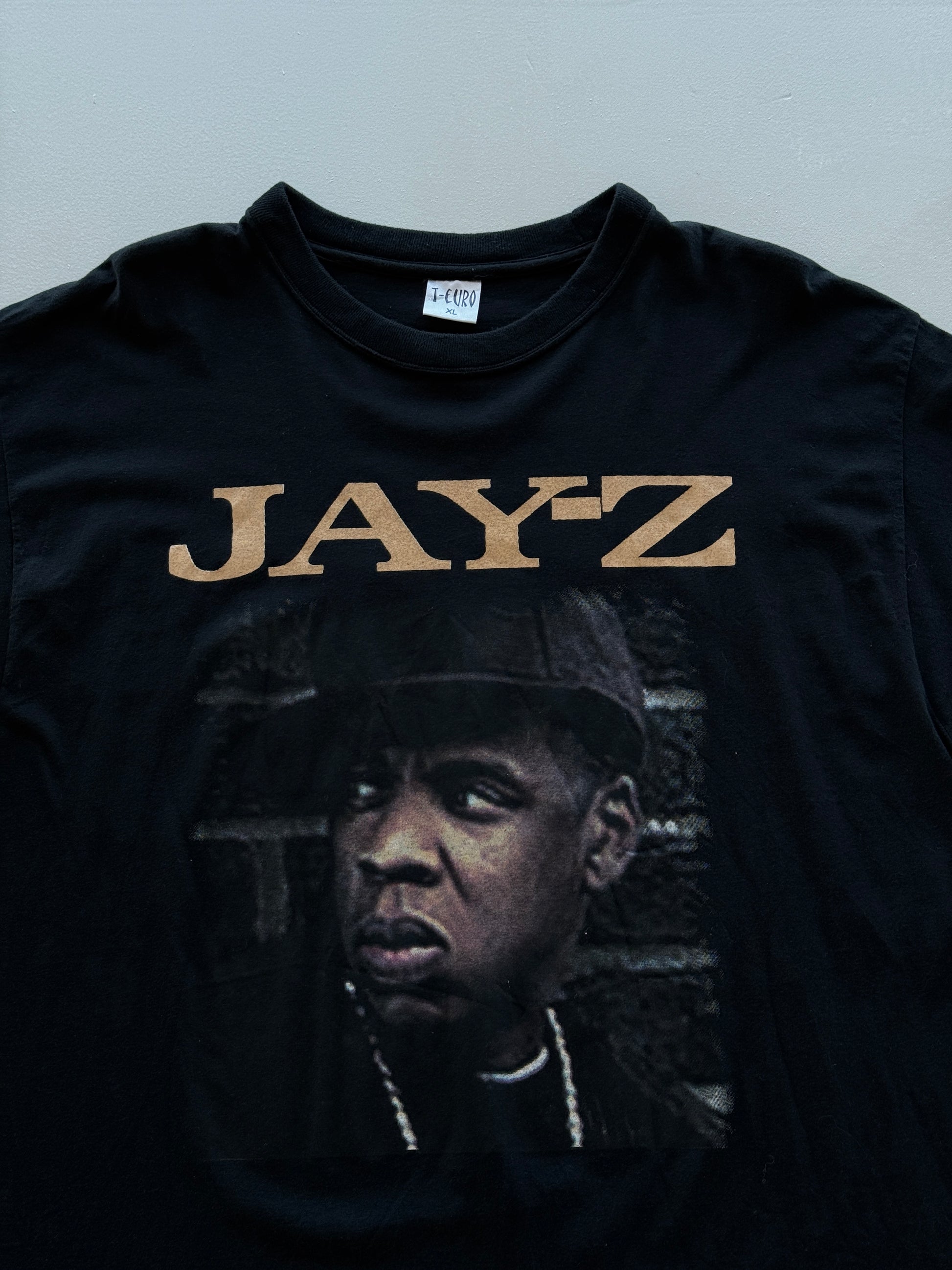 Black Jay-Z American Gangster 2008 Vintage Tour Graphic T-Shirt - Large