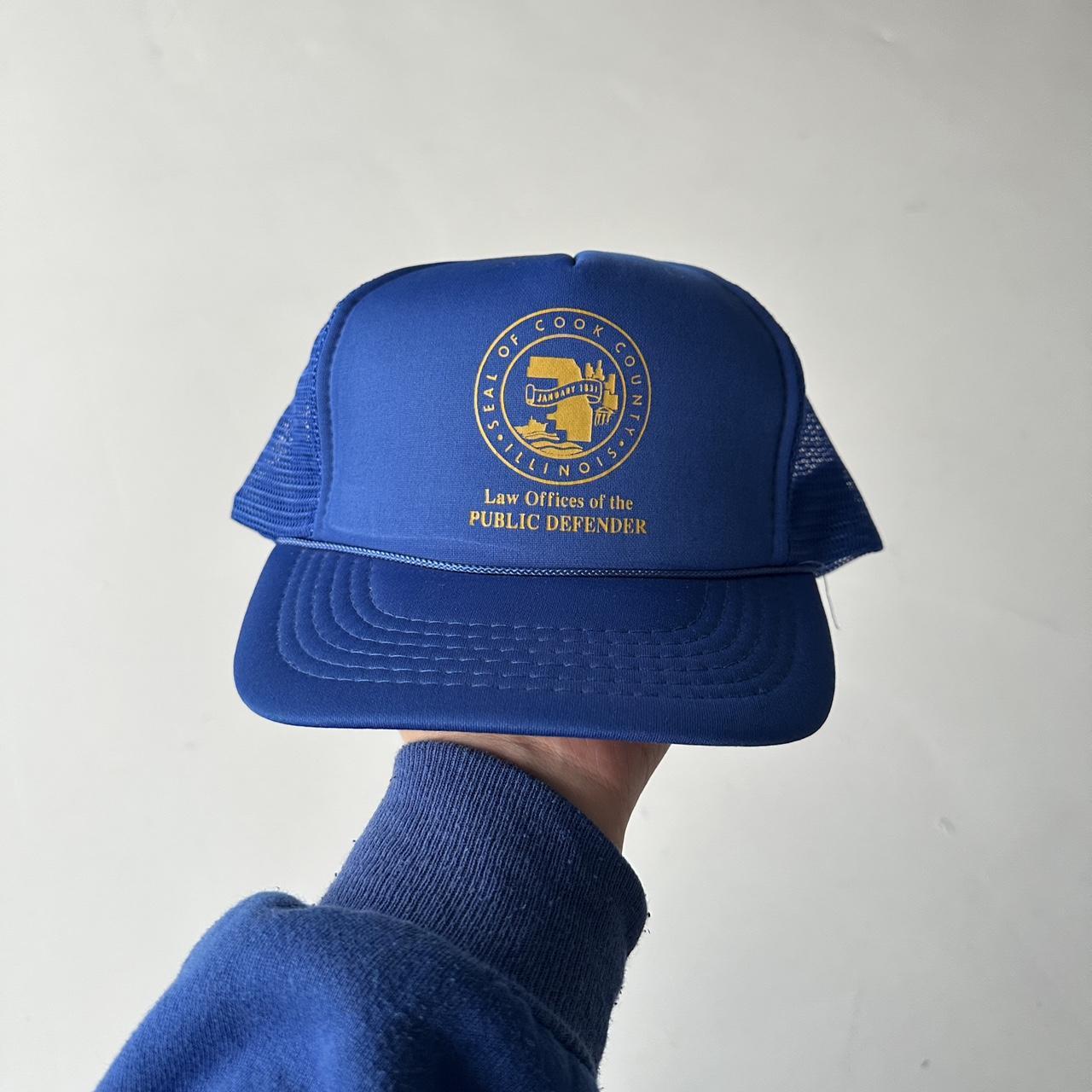 Blue Public Defender Vintage Foam and Mesh SnapBack Trucker Cap
