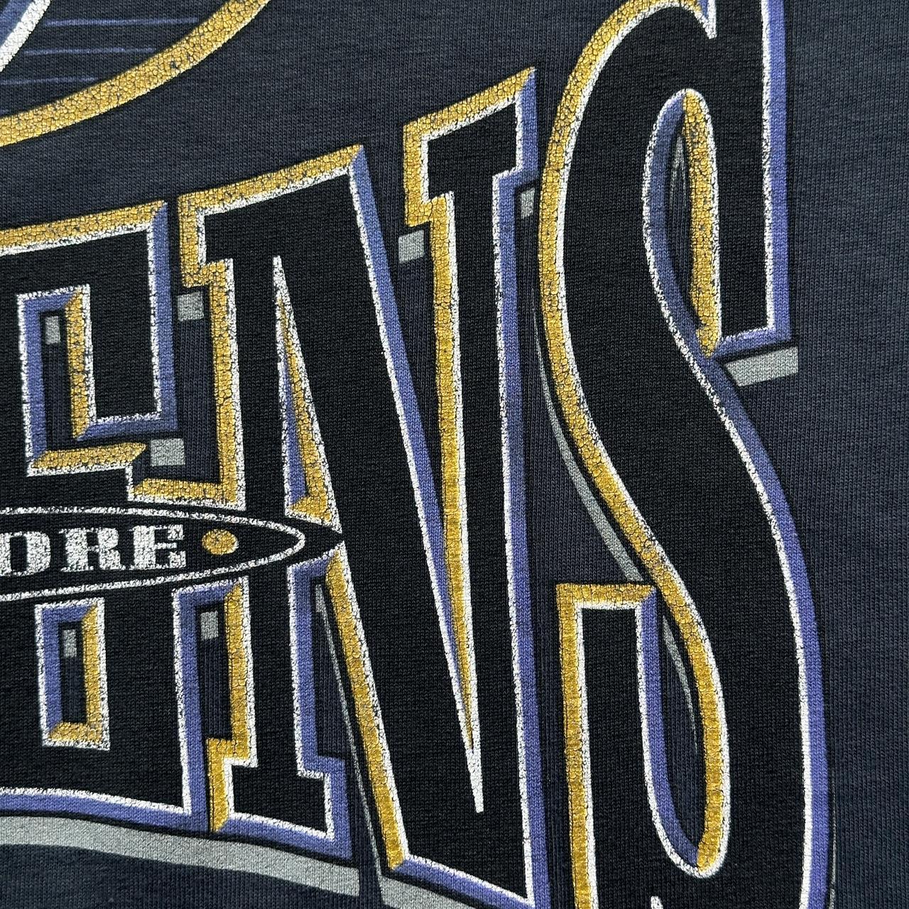 Charcoal Grey / Black Over Dyed Baltimore Ravens Vintage NFL 90's T-shirt - Large